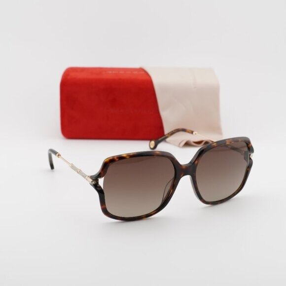 Carolina Herrera HER 0132/G/S 0086 HA Square Sunglasses - Havana/Gold/Brown main image 9